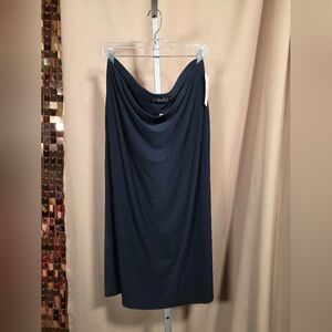 NWT Sympli Navy Tube Midi Skirt Size 18